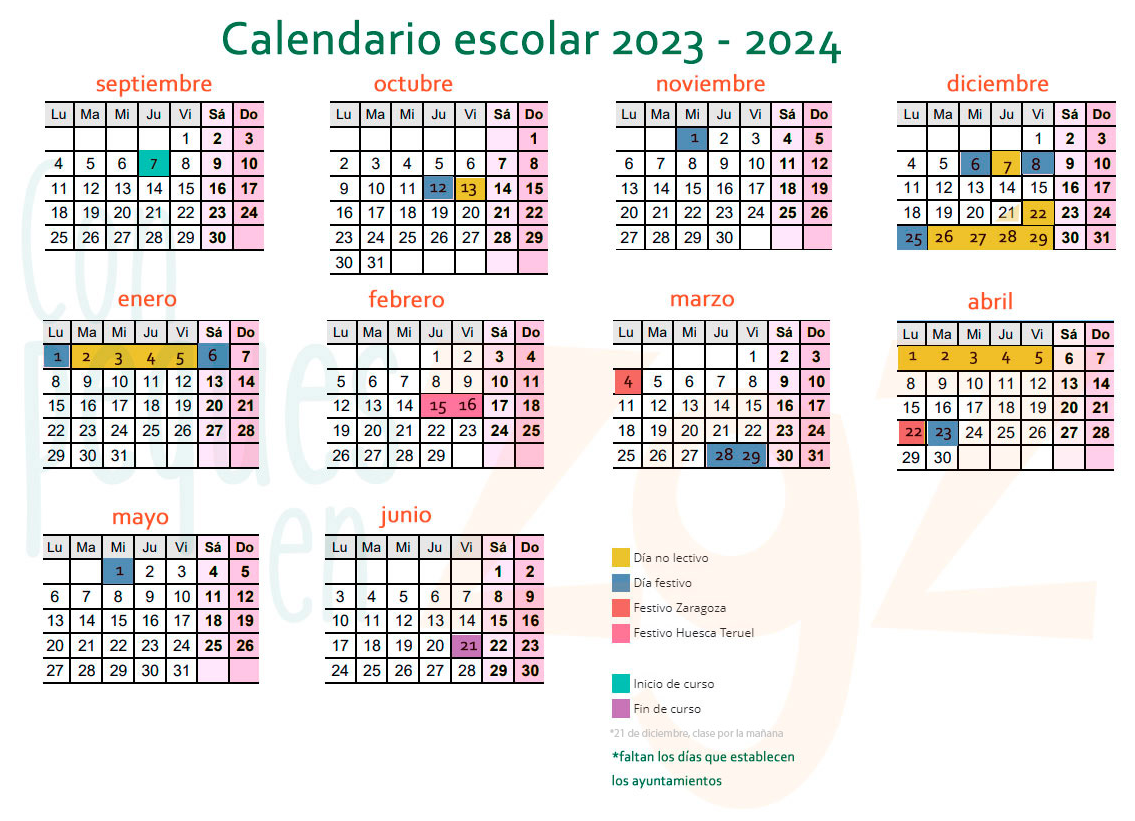 Calendario Escolar • CEIP Las Fuentes